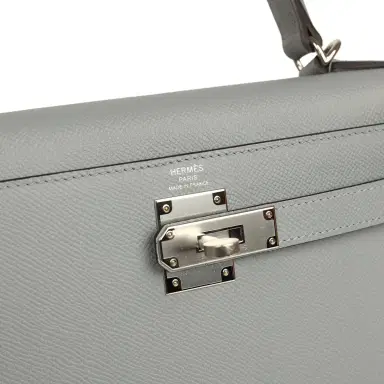 HERMÈS Hermes Kelly Sellier 28 Gris Pantin Epsom Palladium Hardware | Thumbnail 7 HERMÈS Hermes Kelly Sellier 28 Gris Pantin Epsom Palladium Hardware | Thumbnail 7