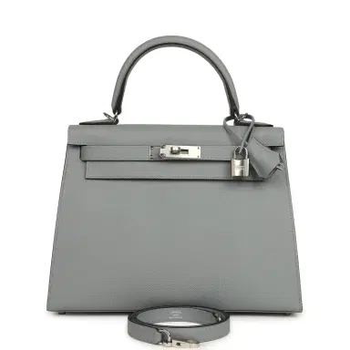 HERMÈS Hermes Kelly Sellier 28 Gris Pantin Epsom Palladium Hardware | Thumbnail 1 HERMÈS Hermes Kelly Sellier 28 Gris Pantin Epsom Palladium Hardware | Thumbnail 1