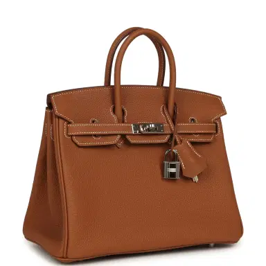 HERMÈS Pre-owned Hermes Birkin 25 Gold Togo Palladium Hardware | Thumbnail 2 HERMÈS Pre-owned Hermes Birkin 25 Gold Togo Palladium Hardware | Thumbnail 2
