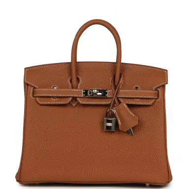 HERMÈS Pre-owned Hermes Birkin 25 Gold Togo Palladium Hardware | Thumbnail 1 HERMÈS Pre-owned Hermes Birkin 25 Gold Togo Palladium Hardware | Thumbnail 1