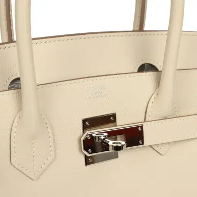 HERMÈS Pre-owned Hermes Birkin 30 Craie Epsom Palladium Hardware | Thumbnail 7 HERMÈS Pre-owned Hermes Birkin 30 Craie Epsom Palladium Hardware | Thumbnail 7