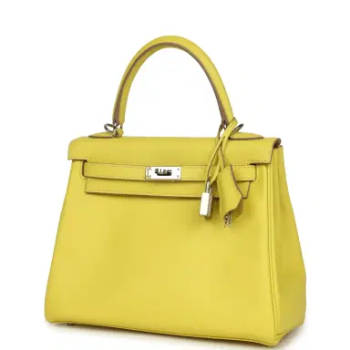 HERMÈS Pre-owned Hermes Kelly Retourne 25 Lime Swift Palladium Hardware | Thumbnail 5 HERMÈS Pre-owned Hermes Kelly Retourne 25 Lime Swift Palladium Hardware | Thumbnail 5