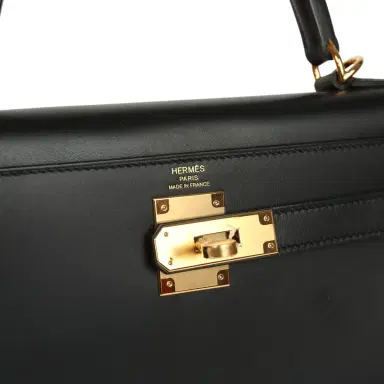 HERMÈS Pre-owned Hermes Kelly Sellier 28 Black Sombrero Gold Hardware | Thumbnail 7 HERMÈS Pre-owned Hermes Kelly Sellier 28 Black Sombrero Gold Hardware | Thumbnail 7