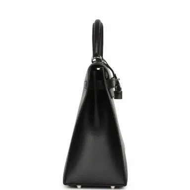 HERMÈS Vintage Hermes Kelly Sellier 32 Black Tadelakt Palladium Hardware | Thumbnail 3 HERMÈS Vintage Hermes Kelly Sellier 32 Black Tadelakt Palladium Hardware | Thumbnail 3