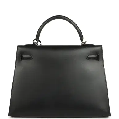 HERMÈS Vintage Hermes Kelly Sellier 32 Black Tadelakt Palladium Hardware | Thumbnail 4 HERMÈS Vintage Hermes Kelly Sellier 32 Black Tadelakt Palladium Hardware | Thumbnail 4