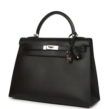 HERMÈS Vintage Hermes Kelly Sellier 32 Black Tadelakt Palladium Hardware | Thumbnail 5 HERMÈS Vintage Hermes Kelly Sellier 32 Black Tadelakt Palladium Hardware | Thumbnail 5