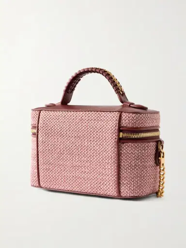 Stella McCartney Falabella Vanity Case Vegetarian Leather-trimmed Raffia Shoulder Bag | Thumbnail 4 Stella McCartney Falabella Vanity Case Vegetarian Leather-trimmed Raffia Shoulder Bag | Thumbnail 4