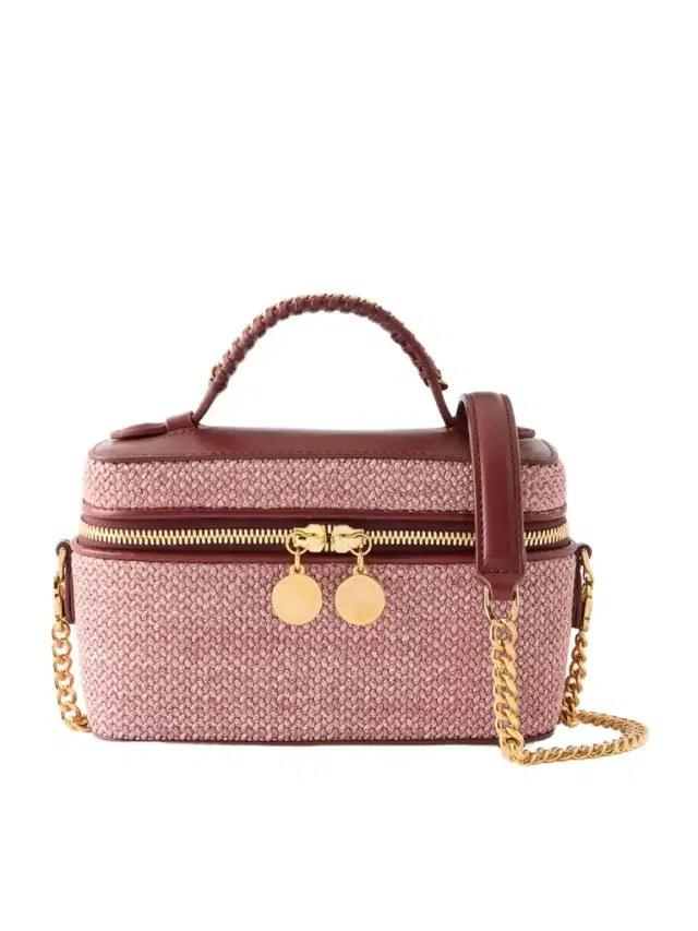 Falabella Vanity Case Vegetarian Leather-trimmed Raffia Shoulder Bag Falabella Vanity Case Vegetarian Leather-trimmed Raffia Shoulder Bag