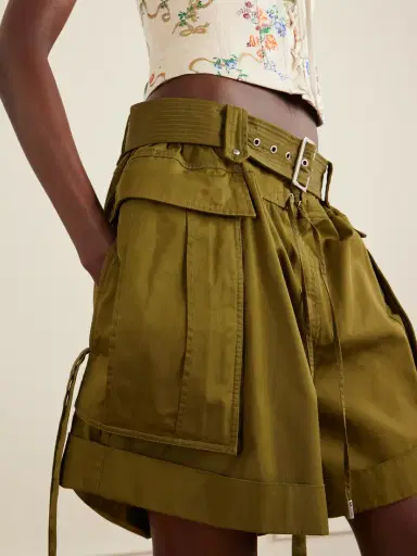 McQueen Belted Cotton-twill Shorts | Thumbnail 4 McQueen Belted Cotton-twill Shorts | Thumbnail 4