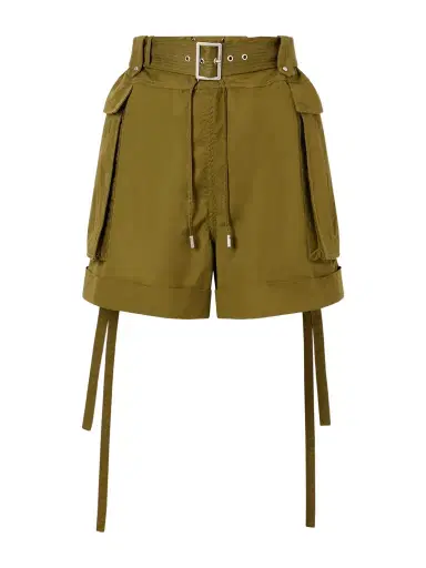 McQueen Belted Cotton-twill Shorts | Thumbnail 1 McQueen Belted Cotton-twill Shorts | Thumbnail 1
