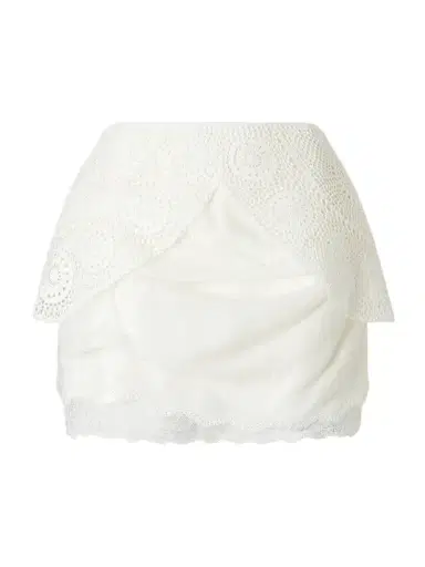 Magda Butrym Lace-trimmed Embroidered Satin Mini Skirt | Thumbnail 1 Magda Butrym Lace-trimmed Embroidered Satin Mini Skirt | Thumbnail 1