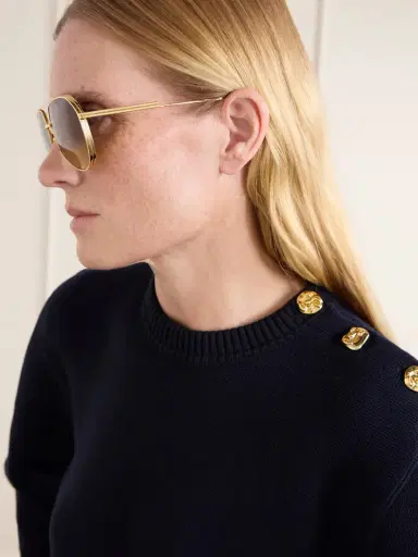 Bottega Veneta Eyewear Aviator-style Metal Sunglasses | Thumbnail 5 Bottega Veneta Eyewear Aviator-style Metal Sunglasses | Thumbnail 5
