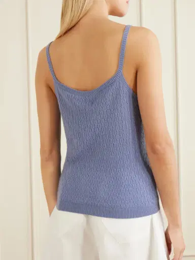 Le Kasha Fregene Pointelle Organic Cashmere Knit Tank | Thumbnail 4 Le Kasha Fregene Pointelle Organic Cashmere Knit Tank | Thumbnail 4