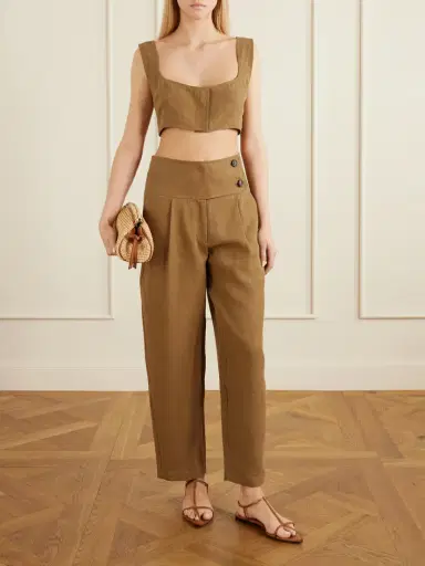 Le Kasha Dafash High-rise Pleated Linen Straight-leg Pants | Thumbnail 2 Le Kasha Dafash High-rise Pleated Linen Straight-leg Pants | Thumbnail 2