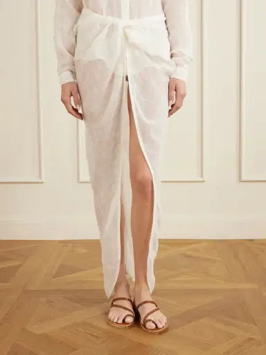 Le Kasha Qaraya Light Linen Pareo Skirt | Thumbnail 3 Le Kasha Qaraya Light Linen Pareo Skirt | Thumbnail 3