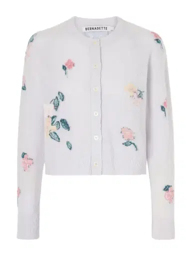 BERNADETTE Clemence Wool-blend Floral-patterned Cardigan | Thumbnail 1 BERNADETTE Clemence Wool-blend Floral-patterned Cardigan | Thumbnail 1