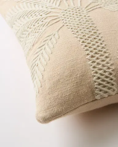 Emporio Sirenuse Offset Palm Embroidered Cushion Cover | Thumbnail 3 Emporio Sirenuse Offset Palm Embroidered Cushion Cover | Thumbnail 3