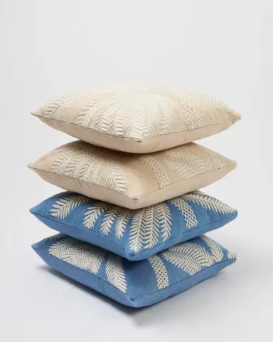 Emporio Sirenuse Palm Embroidered Cushion Cover | Thumbnail 4 Emporio Sirenuse Palm Embroidered Cushion Cover | Thumbnail 4