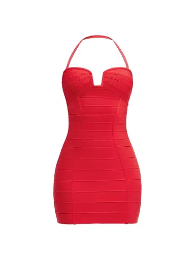 Hervé Léger Women's Holly Bandage Minidress - Chili | Thumbnail 1 Hervé Léger Women's Holly Bandage Minidress - Chili | Thumbnail 1