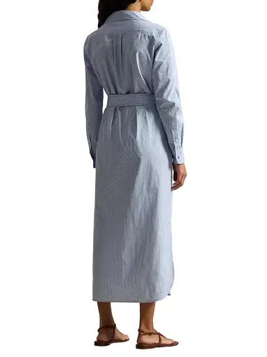 Polo Ralph Lauren Women's Striped Woven Cotton Shirtdress | Thumbnail 4 Polo Ralph Lauren Women's Striped Woven Cotton Shirtdress | Thumbnail 4