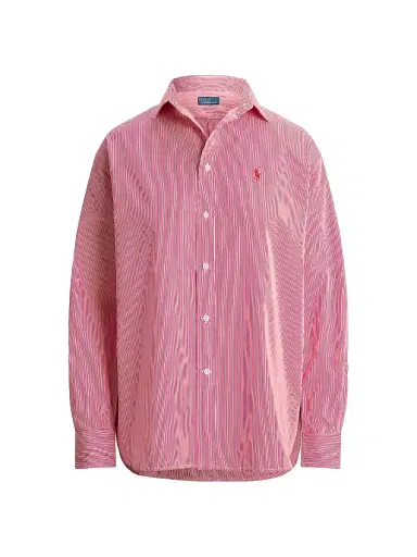 Polo Ralph Lauren Women's Ramsey Micro-Striped Cotton Button-Front Shirt - Red White | Thumbnail 1 Polo Ralph Lauren Women's Ramsey Micro-Striped Cotton Button-Front Shirt - Red White | Thumbnail 1
