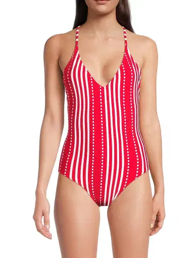 Lemlem Women's Retiro One-Piece Swimsuit - Eshe Red - Size XS | Thumbnail 3 Lemlem Women's Retiro One-Piece Swimsuit - Eshe Red - Size XS | Thumbnail 3