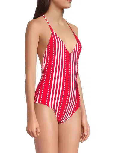 Lemlem Women's Retiro One-Piece Swimsuit - Eshe Red - Size XS | Thumbnail 4 Lemlem Women's Retiro One-Piece Swimsuit - Eshe Red - Size XS | Thumbnail 4