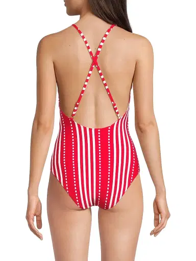 Lemlem Women's Retiro One-Piece Swimsuit - Eshe Red - Size XS | Thumbnail 5 Lemlem Women's Retiro One-Piece Swimsuit - Eshe Red - Size XS | Thumbnail 5