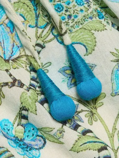 Ro's Garden Women's Havana Floral Cotton Top - Blue | Thumbnail 7 Ro's Garden Women's Havana Floral Cotton Top - Blue | Thumbnail 7