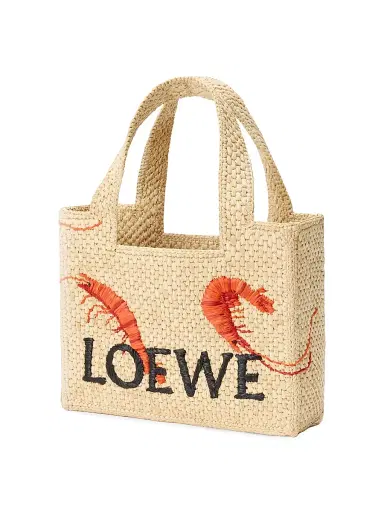 Loewe Women's Font Mini Embroidered Raffia Tote Bag | Thumbnail 3 Loewe Women's Font Mini Embroidered Raffia Tote Bag | Thumbnail 3