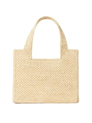 Loewe Women's Font Mini Embroidered Raffia Tote Bag | Thumbnail 5 Loewe Women's Font Mini Embroidered Raffia Tote Bag | Thumbnail 5