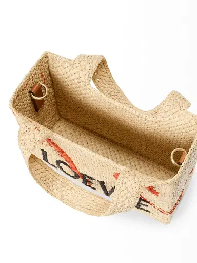 Loewe Women's Font Mini Embroidered Raffia Tote Bag | Thumbnail 7 Loewe Women's Font Mini Embroidered Raffia Tote Bag | Thumbnail 7