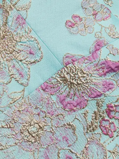 Teri Jon by Rickie Freeman Women's Floral Jacquard Strapless Gown - Light Blue Multi - Size 16 | Thumbnail 7 Teri Jon by Rickie Freeman Women's Floral Jacquard Strapless Gown - Light Blue Multi - Size 16 | Thumbnail 7