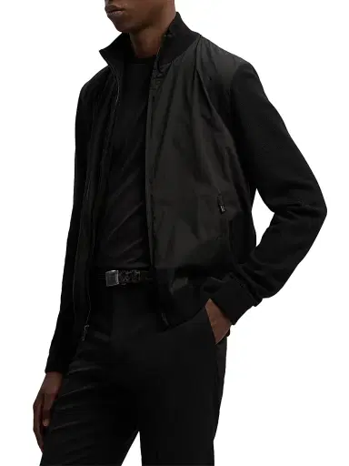 Ralph Lauren Purple Label Men's Hybrid Knit Full-Zip Sweater - Classic Black - Size XL | Thumbnail 4 Ralph Lauren Purple Label Men's Hybrid Knit Full-Zip Sweater - Classic Black - Size XL | Thumbnail 4
