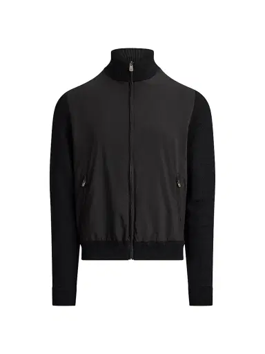 Ralph Lauren Purple Label Men's Hybrid Knit Full-Zip Sweater - Classic Black - Size XL | Thumbnail 1 Ralph Lauren Purple Label Men's Hybrid Knit Full-Zip Sweater - Classic Black - Size XL | Thumbnail 1