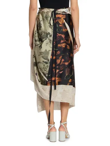 Maison Margiela Women's Floral Silk Wrap Midi-Skirt - Brown Variant - Size 6 | Thumbnail 5 Maison Margiela Women's Floral Silk Wrap Midi-Skirt - Brown Variant - Size 6 | Thumbnail 5