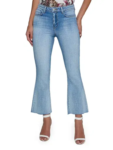 L'AGENCE Women's Kendra High-Rise Cropped Flare Jeans - Dry Ice | Thumbnail 3 L'AGENCE Women's Kendra High-Rise Cropped Flare Jeans - Dry Ice | Thumbnail 3