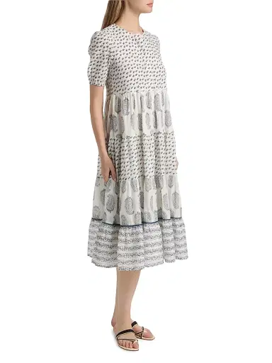 Ro's Garden Women's Daphne Printed Cotton Midi-Dress | Thumbnail 4 Ro's Garden Women's Daphne Printed Cotton Midi-Dress | Thumbnail 4
