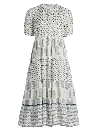 Ro's Garden Women's Daphne Printed Cotton Midi-Dress | Thumbnail 1 Ro's Garden Women's Daphne Printed Cotton Midi-Dress | Thumbnail 1