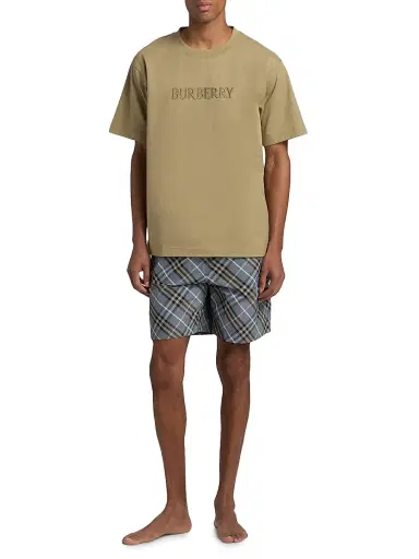 Burberry Men's Logo Cotton Crewneck T-Shirt - Sparrow Beige - Size XXL | Thumbnail 2 Burberry Men's Logo Cotton Crewneck T-Shirt - Sparrow Beige - Size XXL | Thumbnail 2