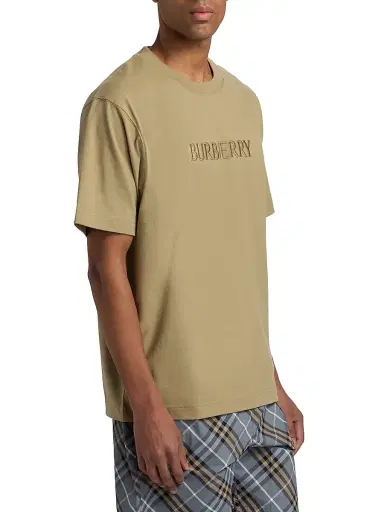 Burberry Men's Logo Cotton Crewneck T-Shirt - Sparrow Beige - Size XXL | Thumbnail 4 Burberry Men's Logo Cotton Crewneck T-Shirt - Sparrow Beige - Size XXL | Thumbnail 4
