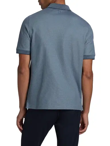 Canali Men's Cotton Pique Polo Shirt - Blue - Size 38 | Thumbnail 5 Canali Men's Cotton Pique Polo Shirt - Blue - Size 38 | Thumbnail 5