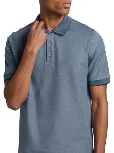 Canali Men's Cotton Pique Polo Shirt - Blue - Size 38 | Thumbnail 6 Canali Men's Cotton Pique Polo Shirt - Blue - Size 38 | Thumbnail 6