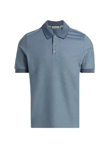 Canali Men's Cotton Pique Polo Shirt - Blue - Size 38 | Thumbnail 1 Canali Men's Cotton Pique Polo Shirt - Blue - Size 38 | Thumbnail 1