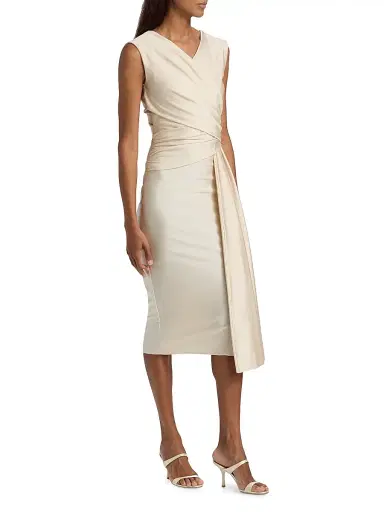 Chiara Boni La Petite Robe Women's Lores JJ Satin Wrap Sheath Dress | Thumbnail 4 Chiara Boni La Petite Robe Women's Lores JJ Satin Wrap Sheath Dress | Thumbnail 4