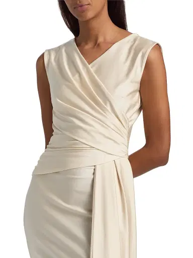 Chiara Boni La Petite Robe Women's Lores JJ Satin Wrap Sheath Dress | Thumbnail 6 Chiara Boni La Petite Robe Women's Lores JJ Satin Wrap Sheath Dress | Thumbnail 6