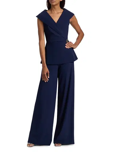 Chiara Boni La Petite Robe Women's Moxel Jersey Portrait Jumpsuit - Blu Notte - Size 8 | Thumbnail 2 Chiara Boni La Petite Robe Women's Moxel Jersey Portrait Jumpsuit - Blu Notte - Size 8 | Thumbnail 2