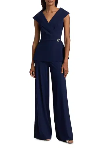 Chiara Boni La Petite Robe Women's Moxel Jersey Portrait Jumpsuit - Blu Notte - Size 8 | Thumbnail 3 Chiara Boni La Petite Robe Women's Moxel Jersey Portrait Jumpsuit - Blu Notte - Size 8 | Thumbnail 3