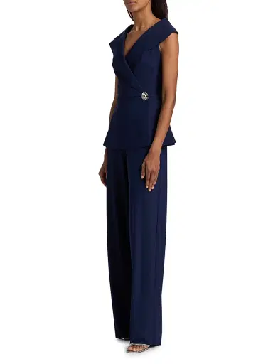 Chiara Boni La Petite Robe Women's Moxel Jersey Portrait Jumpsuit - Blu Notte - Size 8 | Thumbnail 4 Chiara Boni La Petite Robe Women's Moxel Jersey Portrait Jumpsuit - Blu Notte - Size 8 | Thumbnail 4