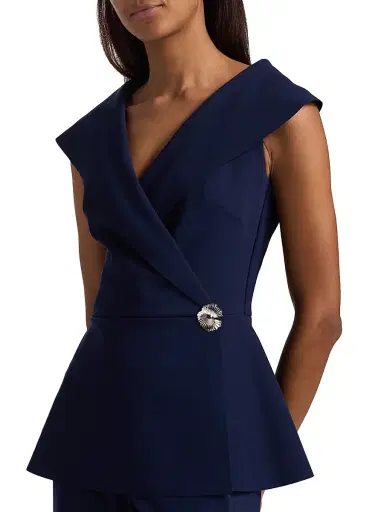 Chiara Boni La Petite Robe Women's Moxel Jersey Portrait Jumpsuit - Blu Notte - Size 8 | Thumbnail 6 Chiara Boni La Petite Robe Women's Moxel Jersey Portrait Jumpsuit - Blu Notte - Size 8 | Thumbnail 6